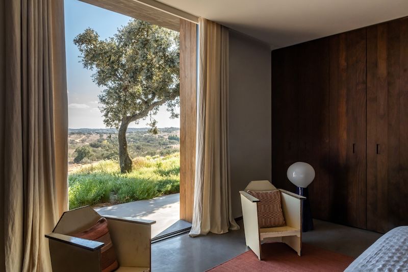 La suite principale : la vue sur la plaine depuis le lit
